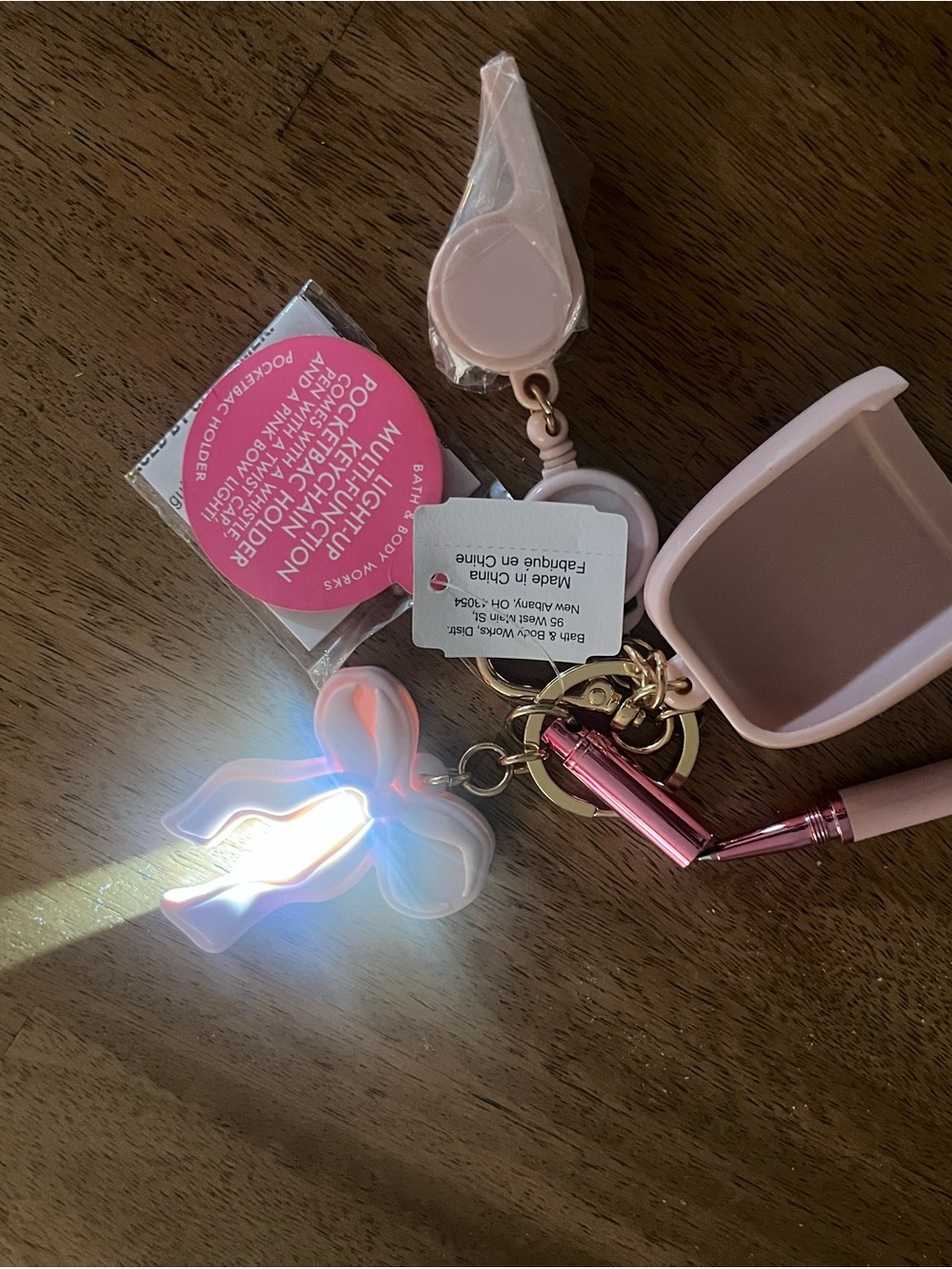 Bath & Body Works Light-Up Multi-Function Keychain in Soft Pink - Picture 4 of 5